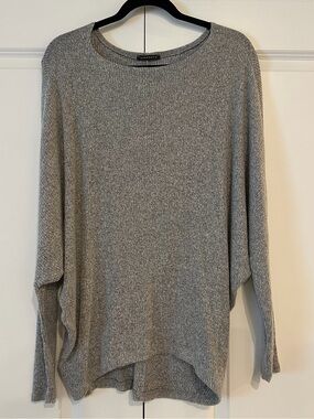 Staccato | Grey Ribbed Batwing Sleeve Sweater | Medium